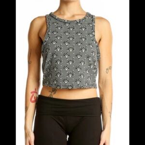 Zara Black and White Patterned Crop Top
